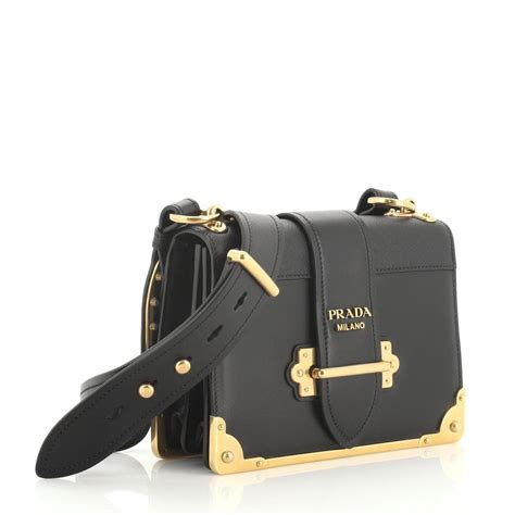 prada micro cahier bag black